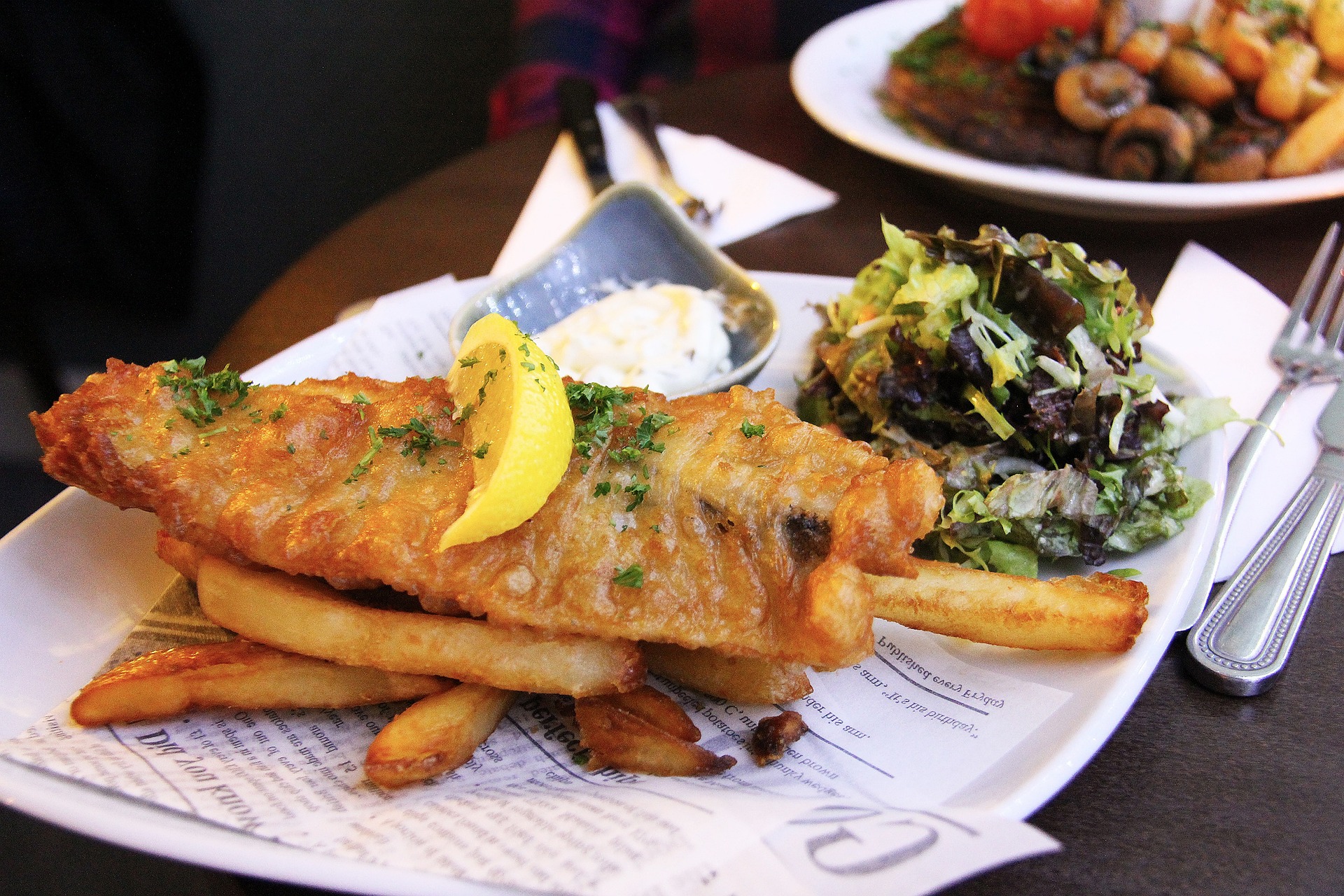 A plate of fish and chips like those you can find at local seafood restaurants on Kauai.